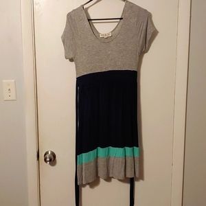 Color block jersey dress